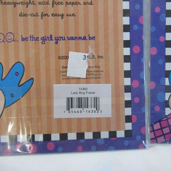 2 GRRRLS Y2K Scrapbooking Die-Cut Frames Ladybug Real Princess Girly Crafts NOS - Picture 7 of 10